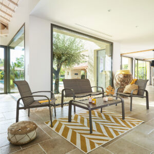 Conjunto de muebles de jardín ELYN Marrón Avellana & Praline Hespéride 4 plazas