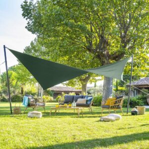 Toldo vela de sombra rectangular SHAE Verde oliva Hespéride 3 x 3 x 3 m