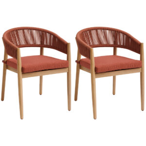 Conjunto de 2 sillones de jardín TEVIO Ladrillo Hespéride 58 x 62 x 77 cm