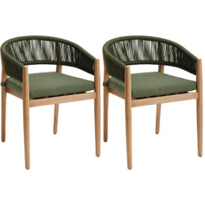 Conjunto de 2 sillones de jardín TEVIO Verde Hespéride 58 x 62 x 77 cm