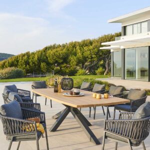 Mesa de jardín LIMAYA Acacia Hespéride 10 plazas