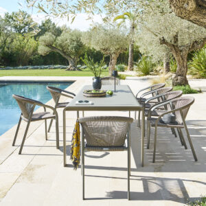 Mesa de centro de jardín DOMILLY Café Hespéride 10 plazas